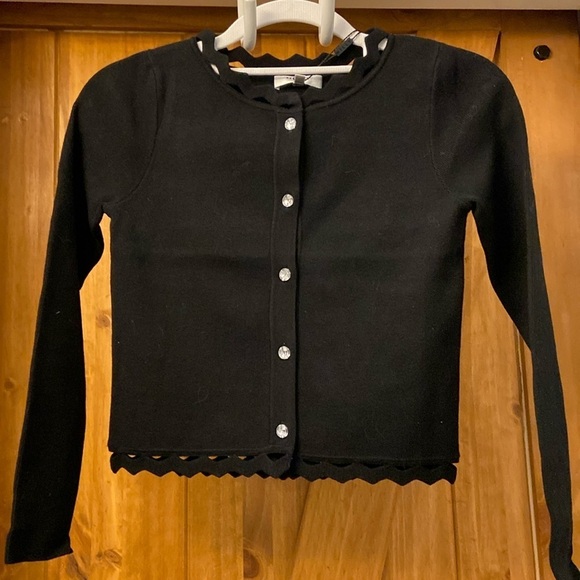 Milly Minis Other - Milly Minis Zig Zag Cardigan In Black Girls Size 12 NWT